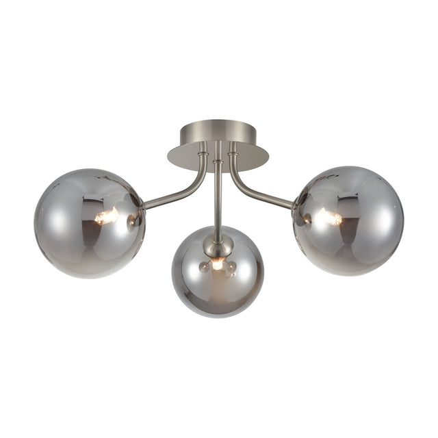 Cosmic 3 light ceiling light in satin nickel finish