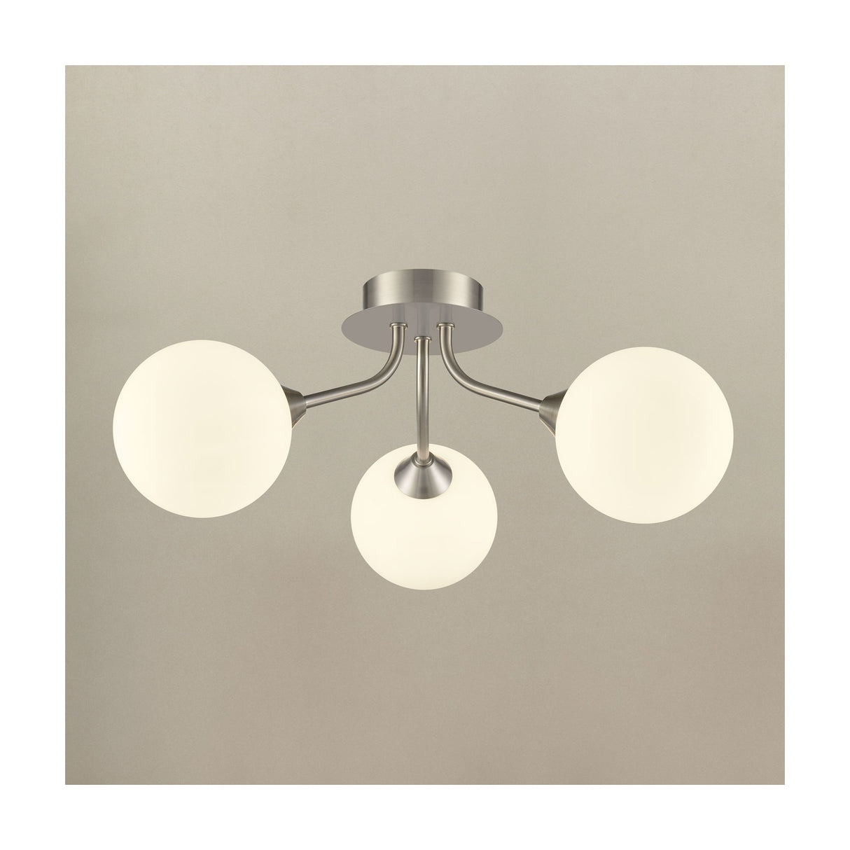 Cosmic 3 light ceiling light in satin nickel finish, alternative view