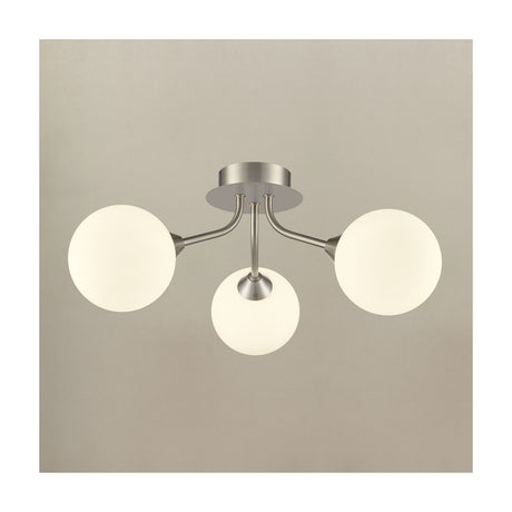 Cosmic 3 light ceiling light in satin nickel finish, alternative view