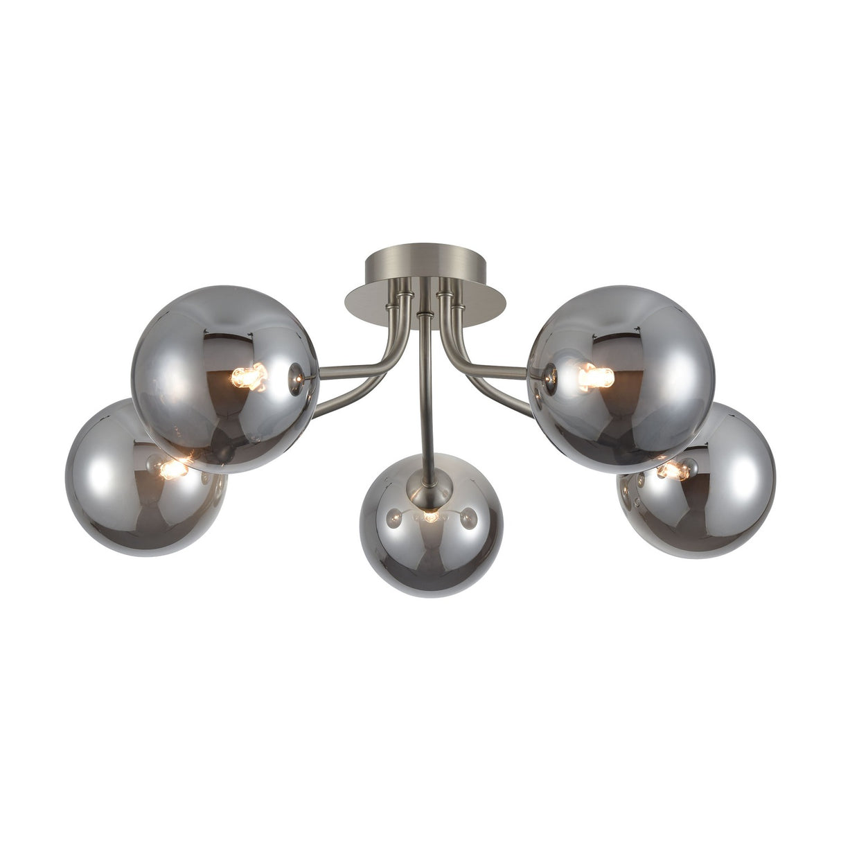 Cosmic 5 light ceiling light in satin nickel finish