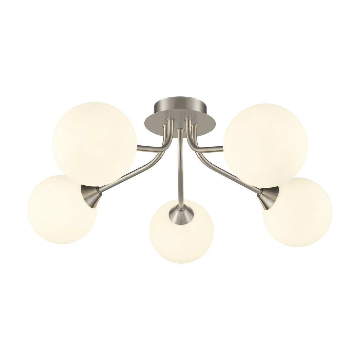 Cosmic 5 light ceiling light in satin nickel finish