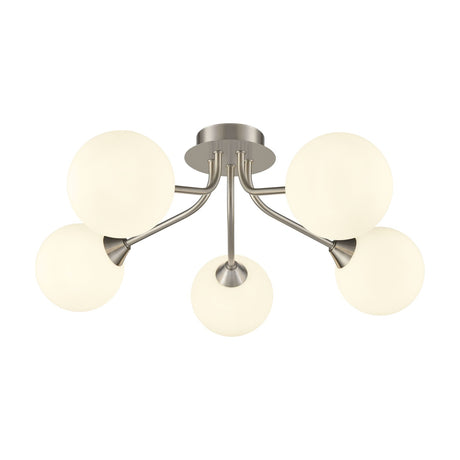 Cosmic 5 light ceiling light in satin nickel finish