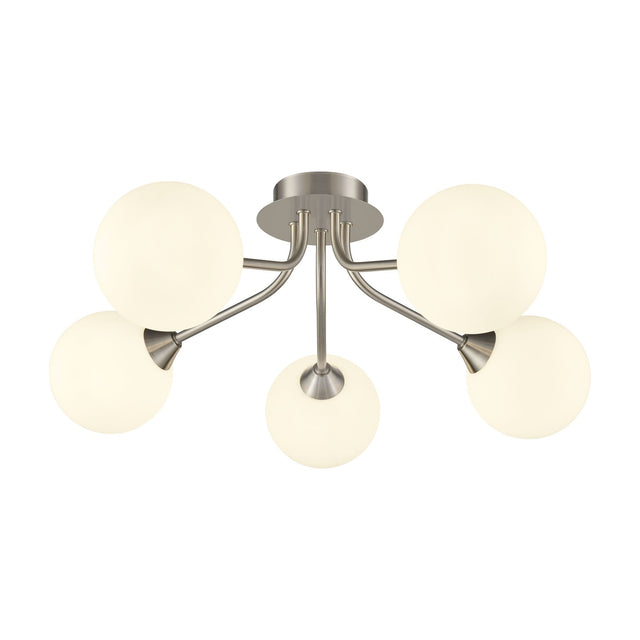 Cosmic 5 light ceiling light in satin nickel finish