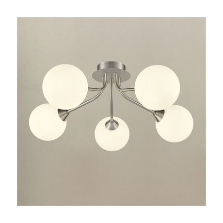 Cosmic 5 light ceiling light in satin nickel finish, alternative view