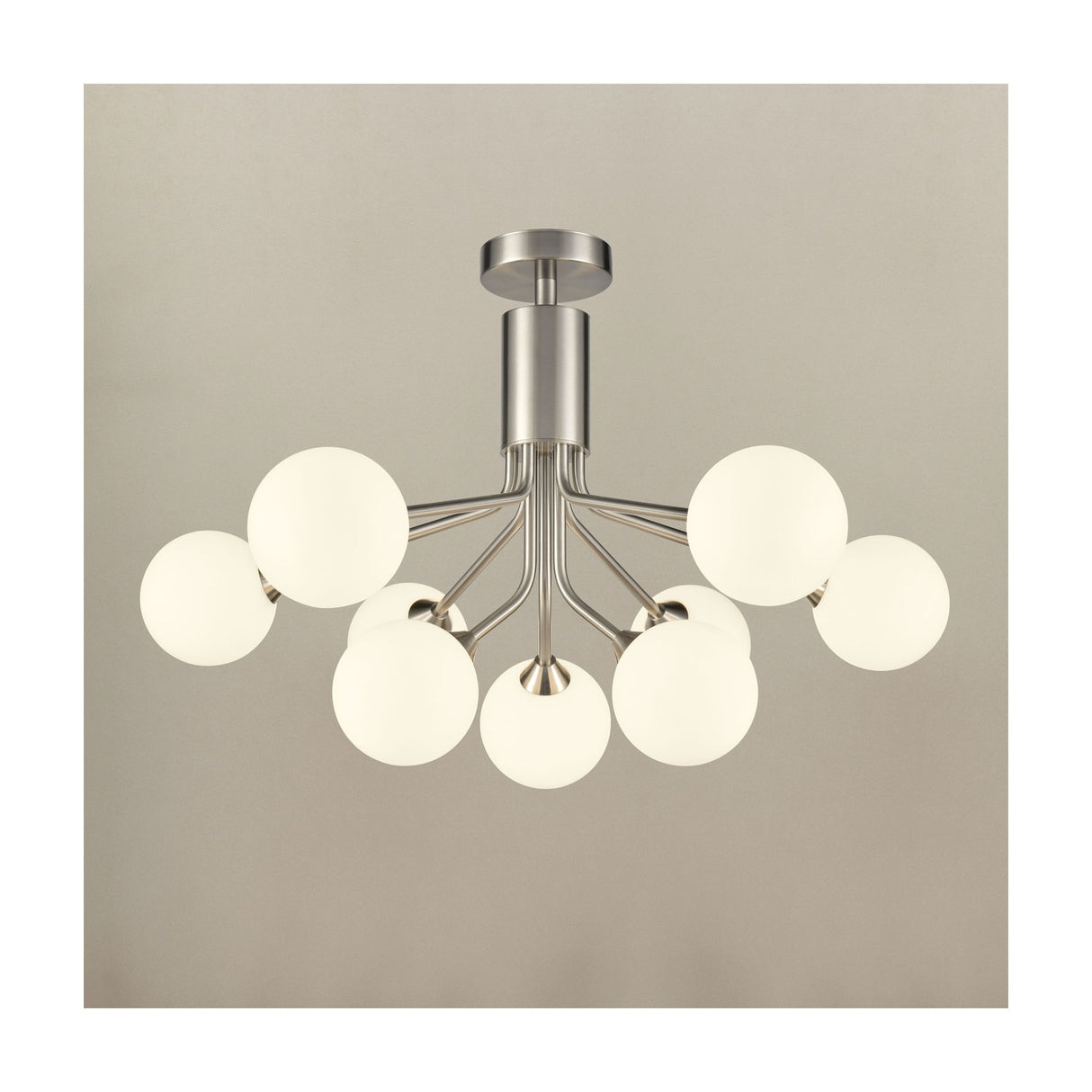Cosmic 9 light ceiling light in satin nickel finish, alternative view
