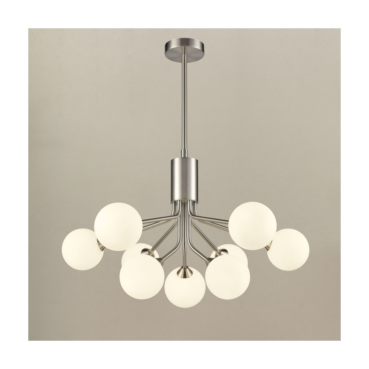 Cosmic 9 light ceiling light in satin nickel finish, alternative view