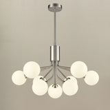 Cosmic Satin Nickel Opal Glass 9 Light Ceiling Light