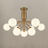 Cosmic Antique Gold Opal Glass 9 Light Ceiling Light