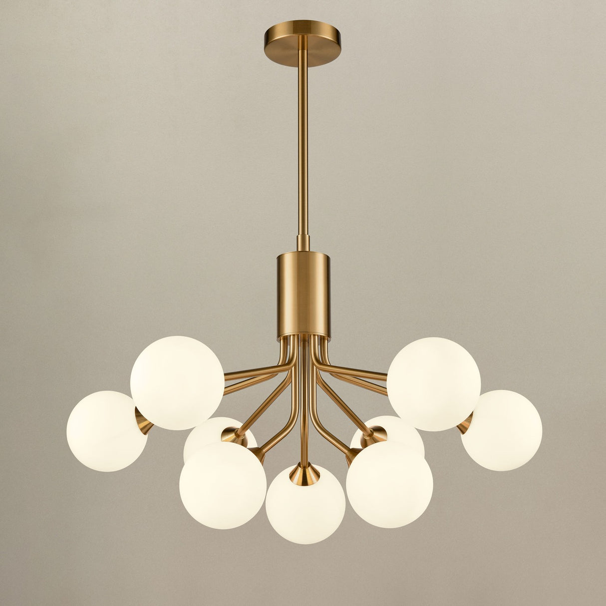 Cosmic Antique Gold Opal Glass 9 Light Ceiling Light
