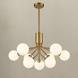 Cosmic Antique Gold Opal Glass 9 Light Ceiling Light