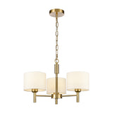 Barolo 3 light pendant light in brass finish, alternative view