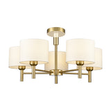 Barolo 5 light pendant light in brass finish