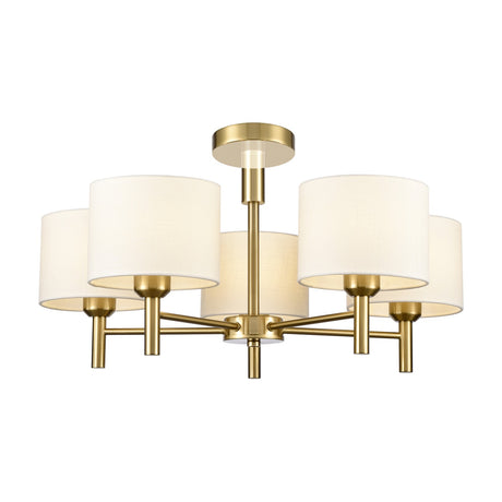 Barolo 5 light pendant light in brass finish