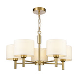 Barolo 5 light pendant light in brass finish, alternative view