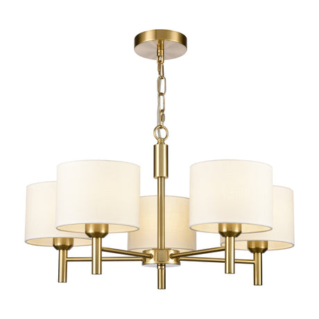 Barolo 5 light pendant light in brass finish, alternative view