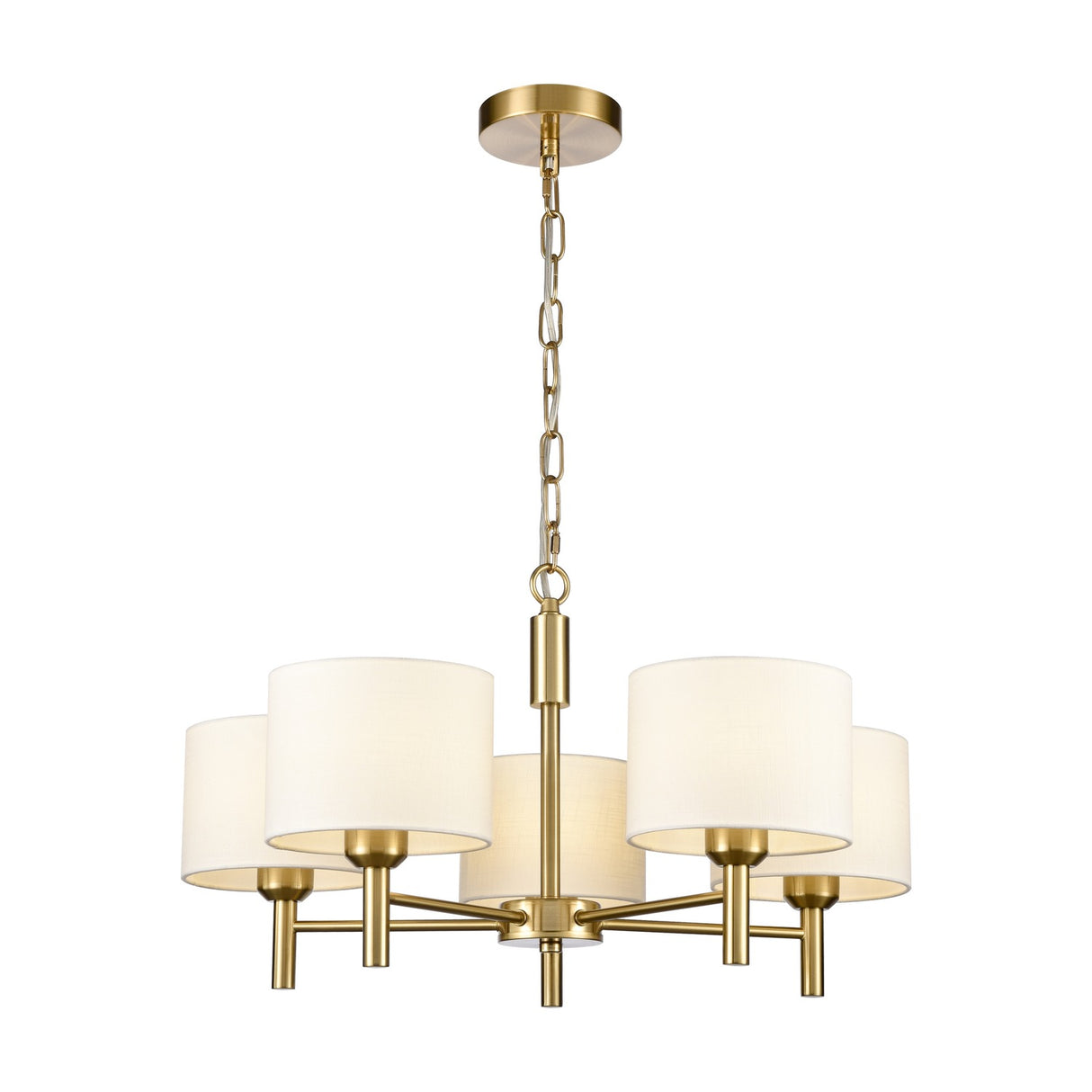 Barolo 5 light pendant light in brass finish, alternative view