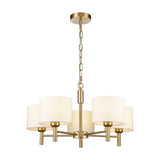 Barolo 5 light pendant light in brass finish, alternative view