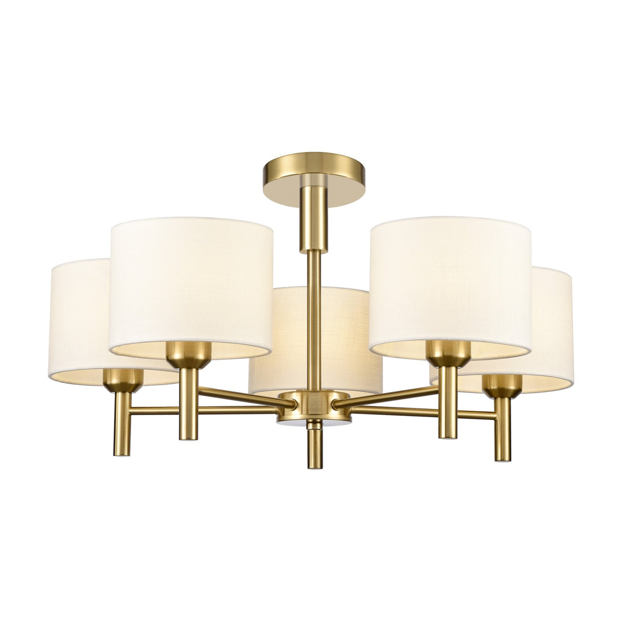 Barolo 5 light pendant light in brass finish, alternative view