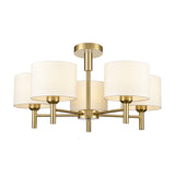 Barolo 5 light pendant light in brass finish, alternative view