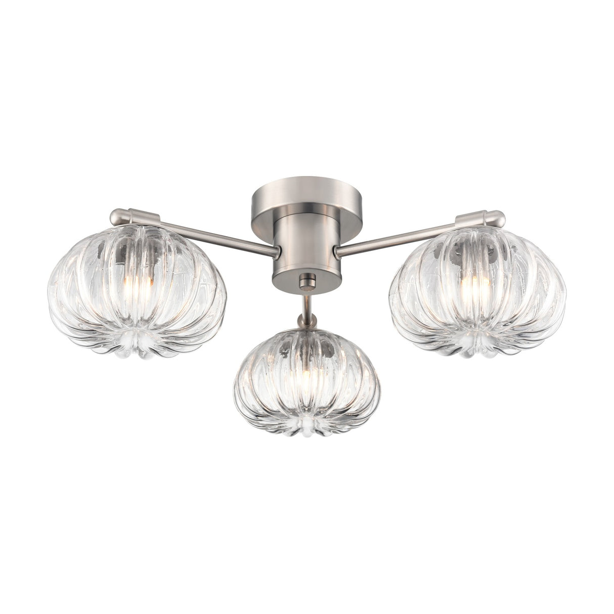 Harvest 3 light ceiling light in satin nickel finish