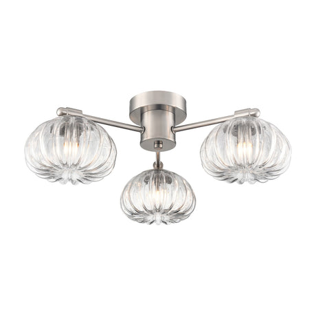 Harvest 3 light ceiling light in satin nickel finish