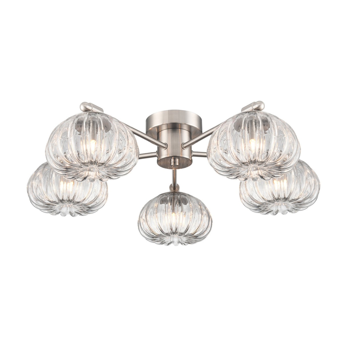Harvest 5 light ceiling light in satin nickel finish