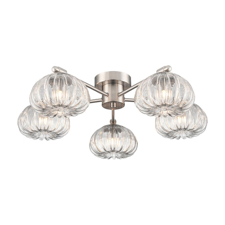 Harvest 5 light ceiling light in satin nickel finish