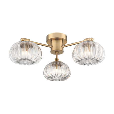 Harvest 3 light ceiling light in brass finish
