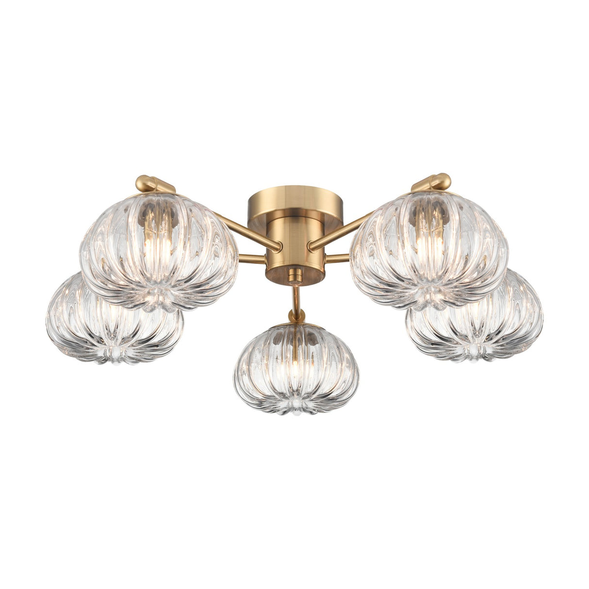 Harvest 5 light ceiling light in brass finish