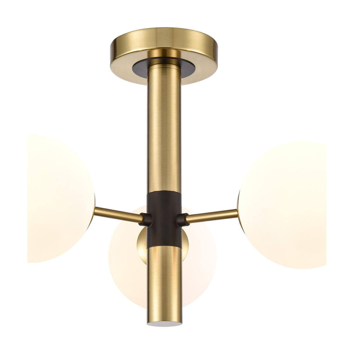 Axle 3 light ceiling light in black and brass finish