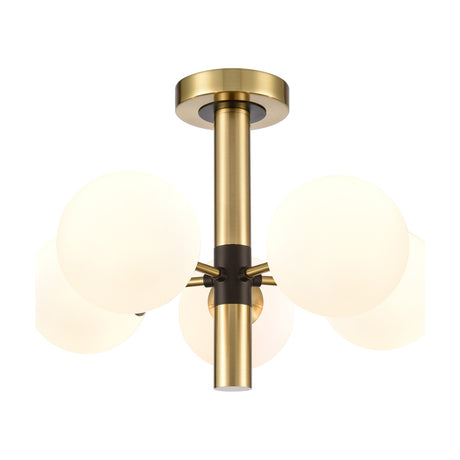 Axle 5 light ceiling light in black and brass finish