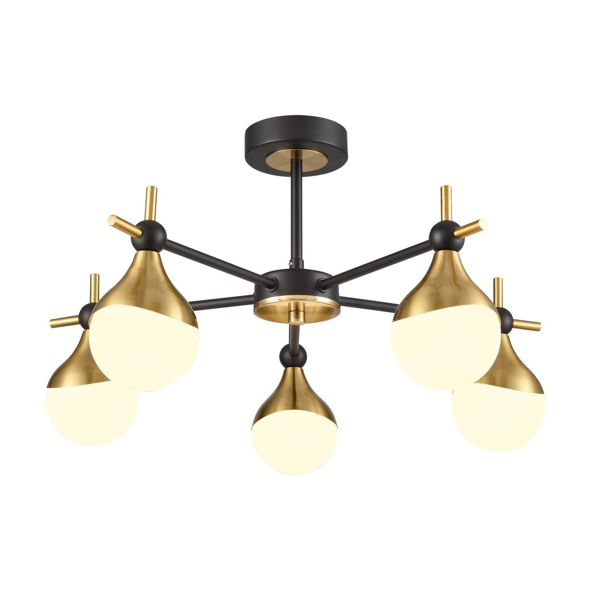 Nexus 5 light ceiling light in black and brass finish