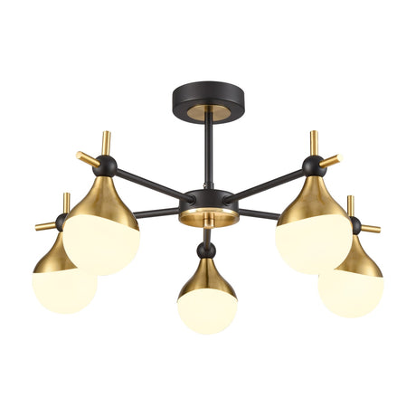 Nexus 5 light ceiling light in black and brass finish