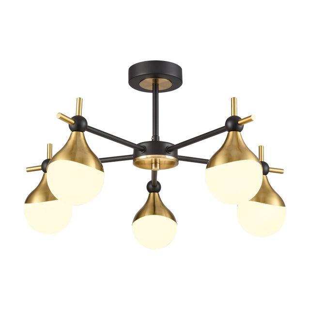 Nexus 5 light ceiling light in black and brass finish