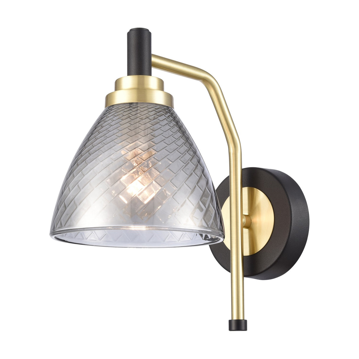 Metro wall light in black and brass finish