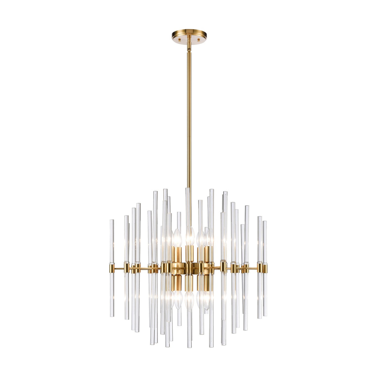 Celestial 10 light chandelier in brass finish