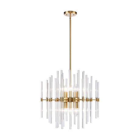 Celestial 10 light chandelier in brass finish