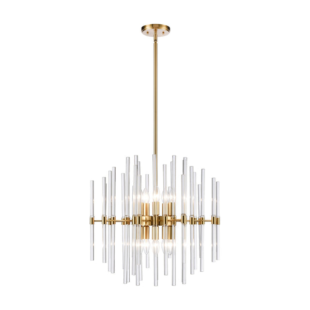 Celestial 10 light chandelier in brass finish
