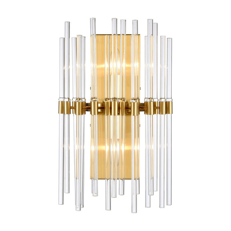 Celestial 2 light wall light in brass finish