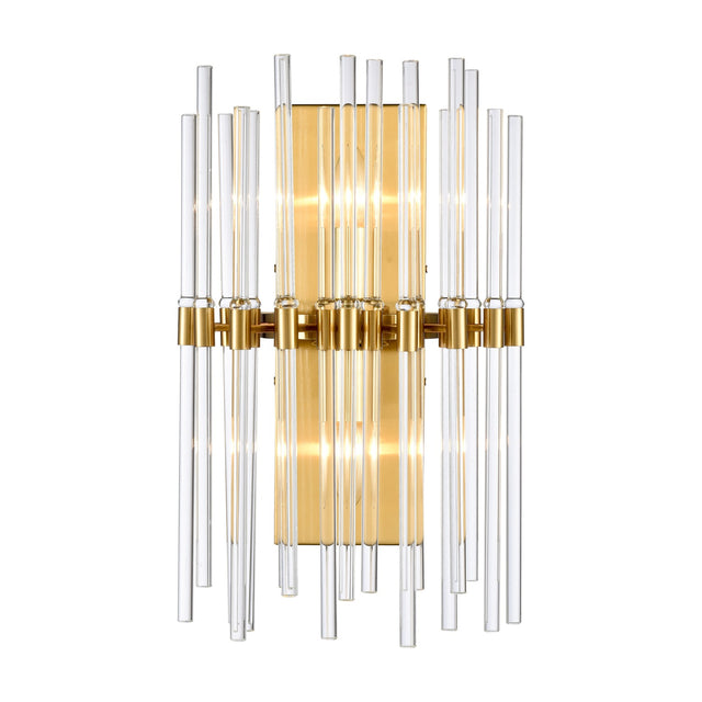 Celestial 2 light wall light in brass finish