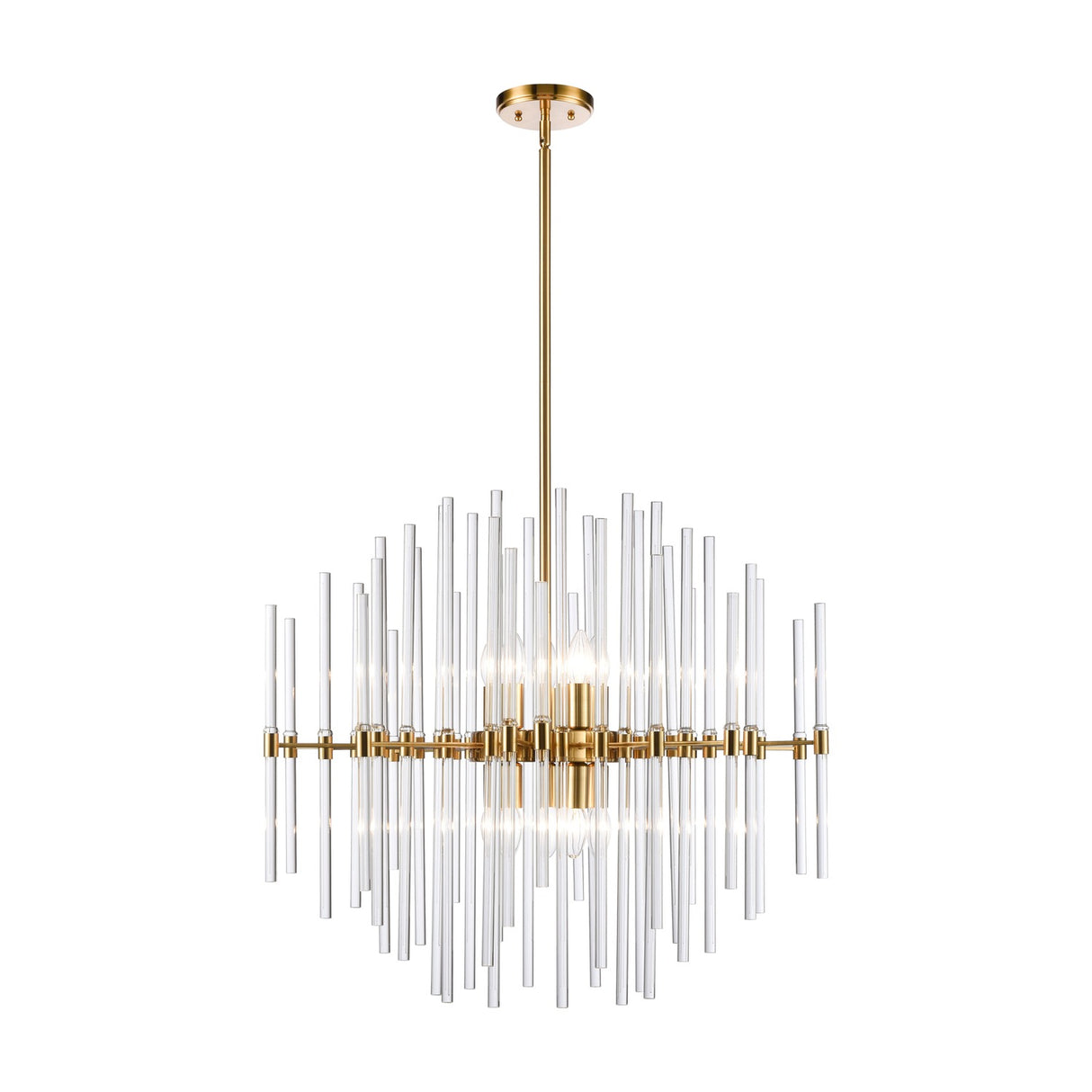 Celestial 10 light chandelier in brass finish