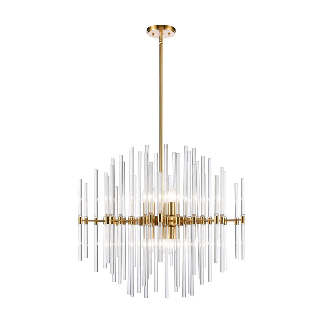 Celestial 10 light chandelier in brass finish