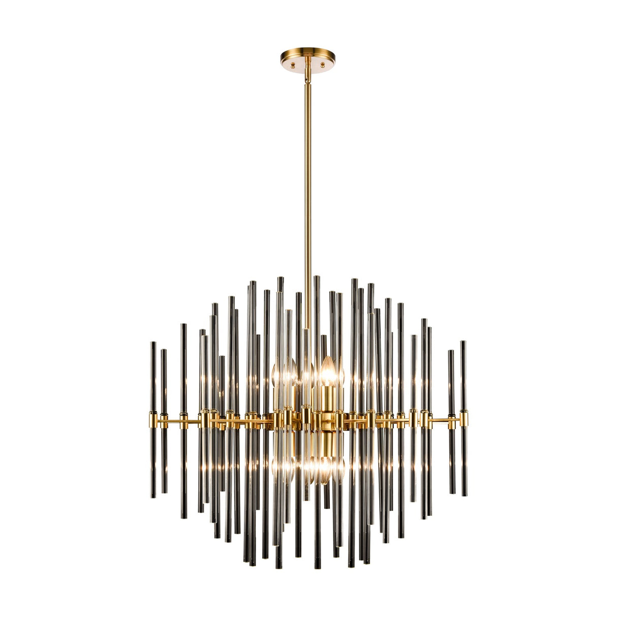 Celestial 10 light chandelier in brass finish, alternative view