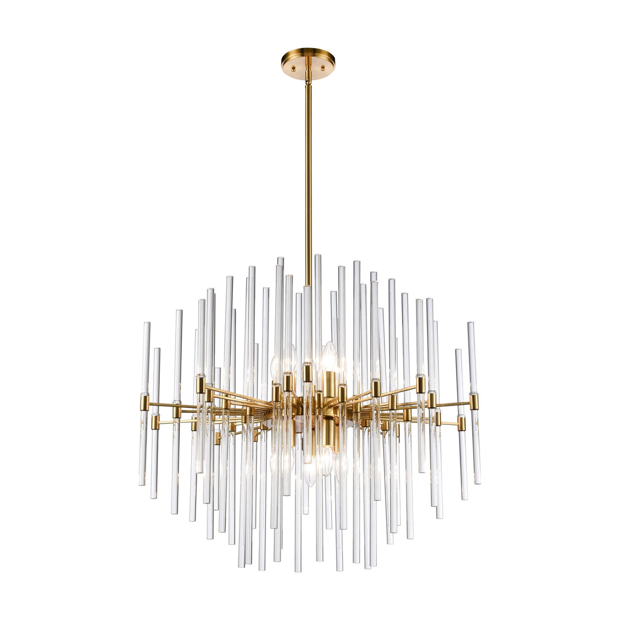 Celestial 10 light chandelier in brass finish, alternative view