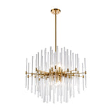 Celestial 10 light chandelier in brass finish, alternative view