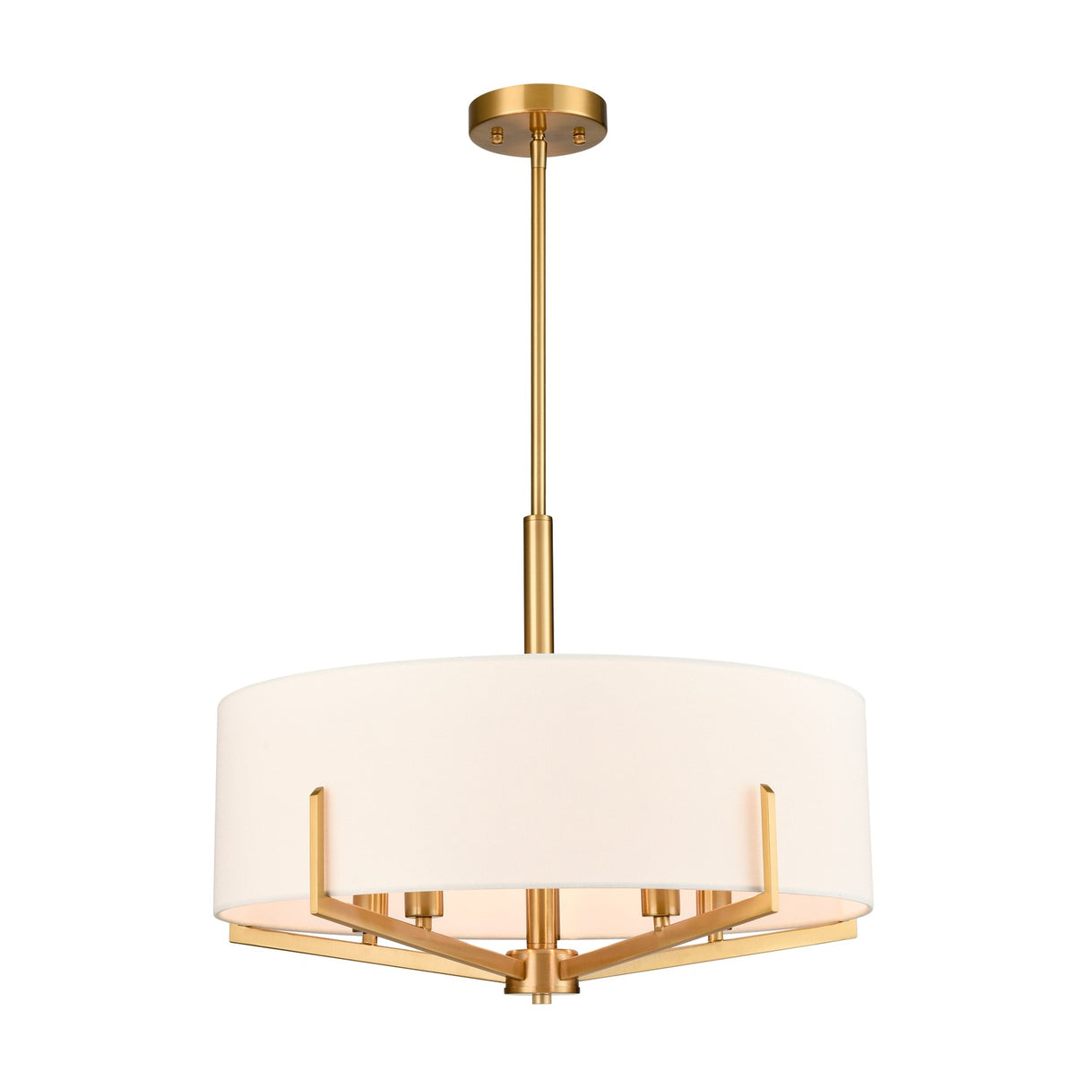 Clifton 5 light chandelier in brass finish, alternative view