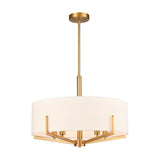 Clifton 5 light chandelier in brass finish, alternative view