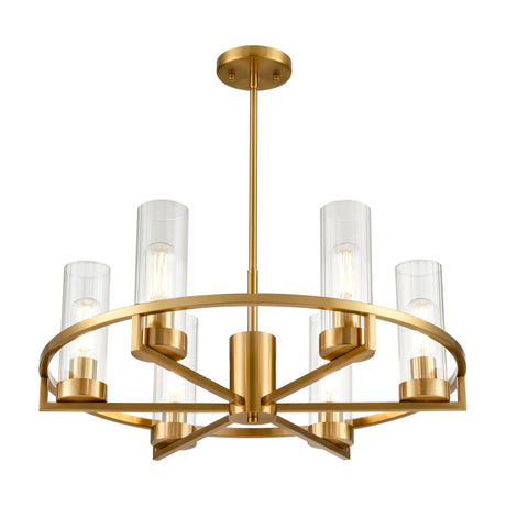Camelot 6 light chandelier in brass finish