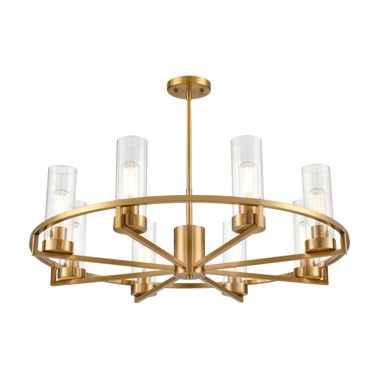 Camelot 8 light chandelier in brass finish