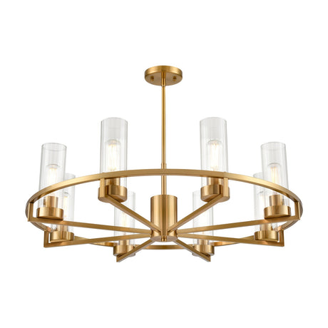 Camelot 8 light chandelier in brass finish